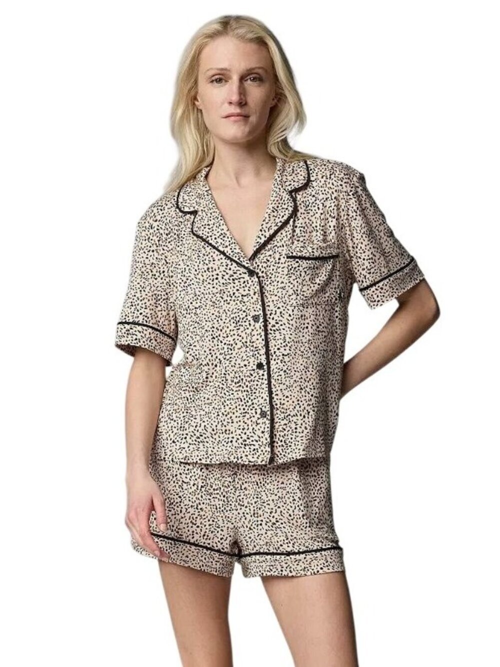 Simply Vera Wang Womens Animal Pajama Set Short Sleeve Top Shorts Sz XXL NEW